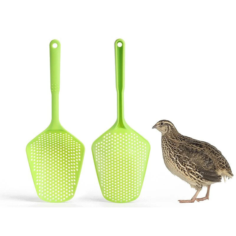 Large cat litter scoop sifter set of two green perforated scoops with handles