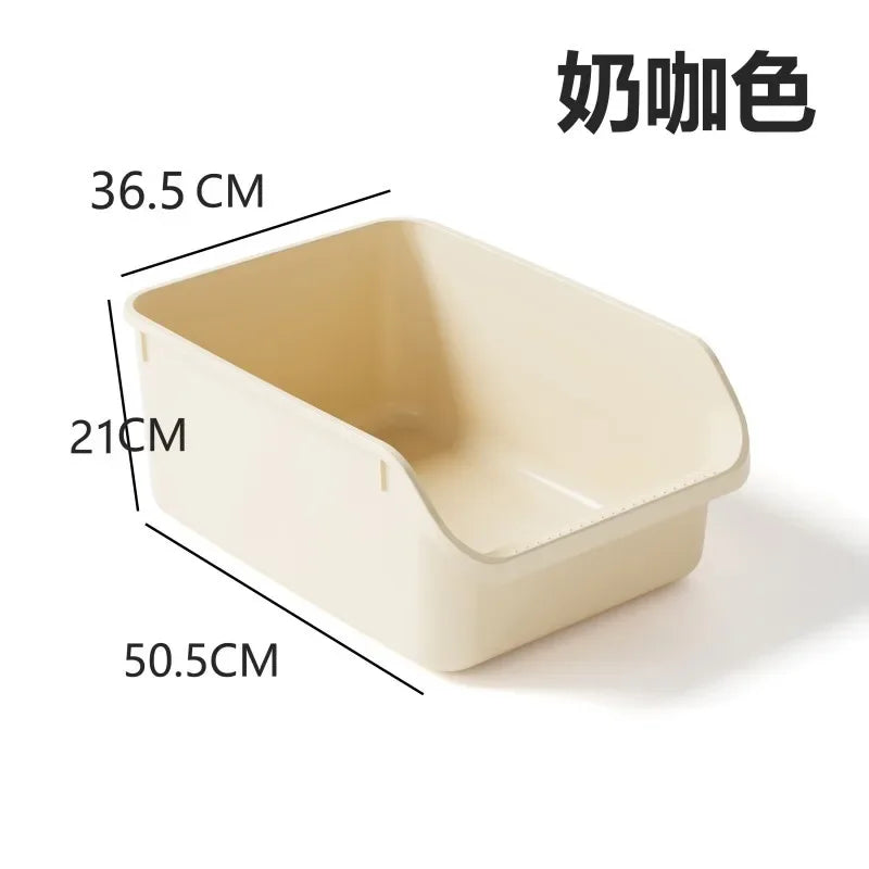 Oversized Semi-Enclosed Cat Litter Box Anti-Splash Kitten Toilet