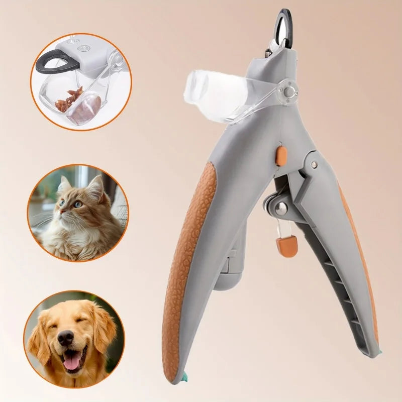 Pet Cat Dog Nail Clippers LED Light Polishing Cleaning Supplies
