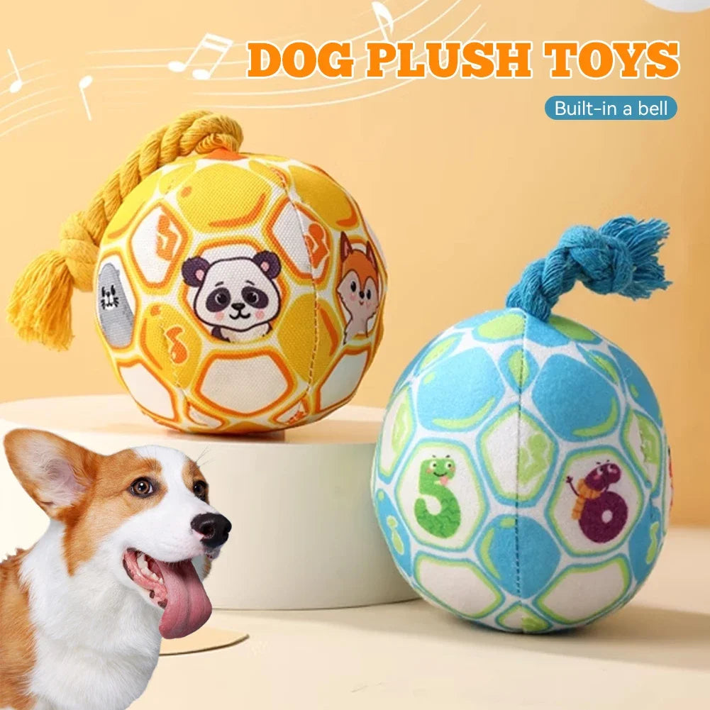 Soft Elastic Soccer Giggle Ball Cotton Rope Toy Large Dogs