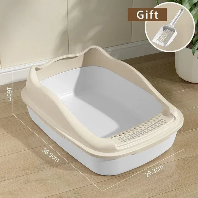 Anti-Splash Cat Litter Box Bedpan Kitten Sandbox Daily Supplies