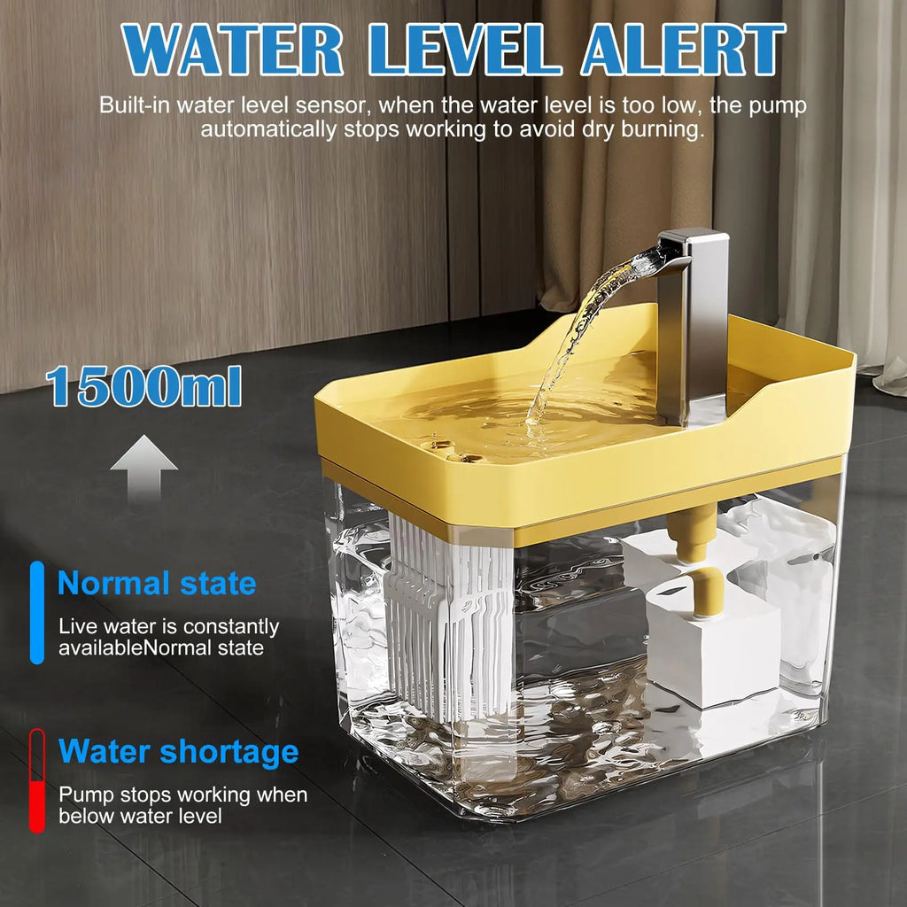 Clear-View Auto Pet Dispenser | Transparent Cat Water Fountain USA