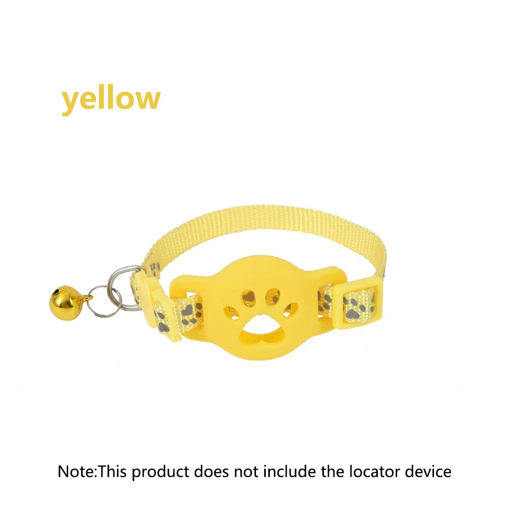 Reflective Cat Collar AirTag Holder Bell Adjustable Domestic
