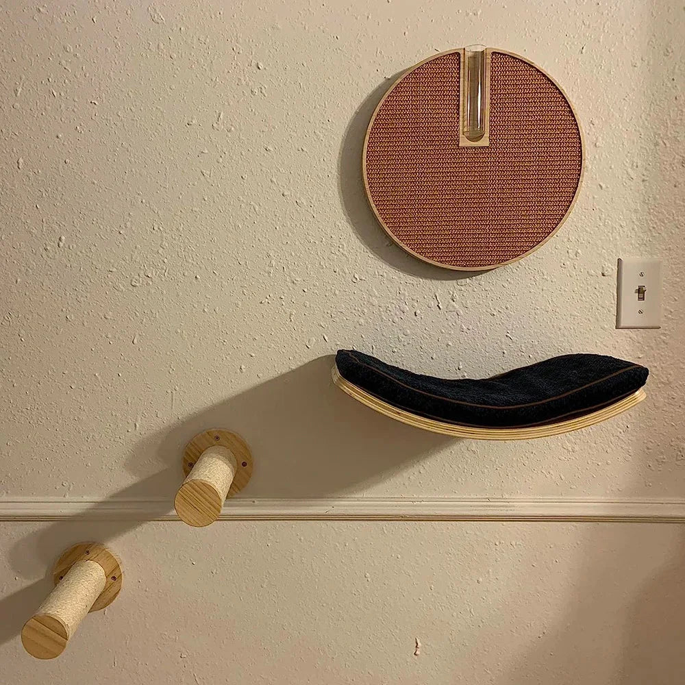 Wall Mounted Cat Shelf Bed Soft Cushion Indoor Perch