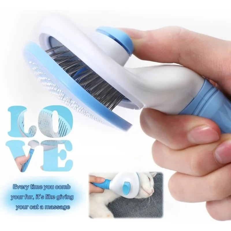 Self-Cleaning Pet Hair Remover Brush for Dogs and Cats