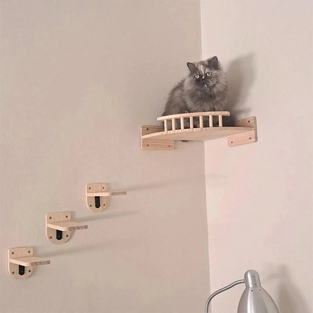 Wall Mounted Cat Corner Shelf Bed Indoor Climbing Furniture