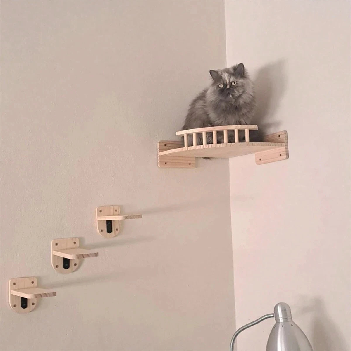 Wall Mounted Cat Corner Shelf Bed Indoor Climbing Furniture