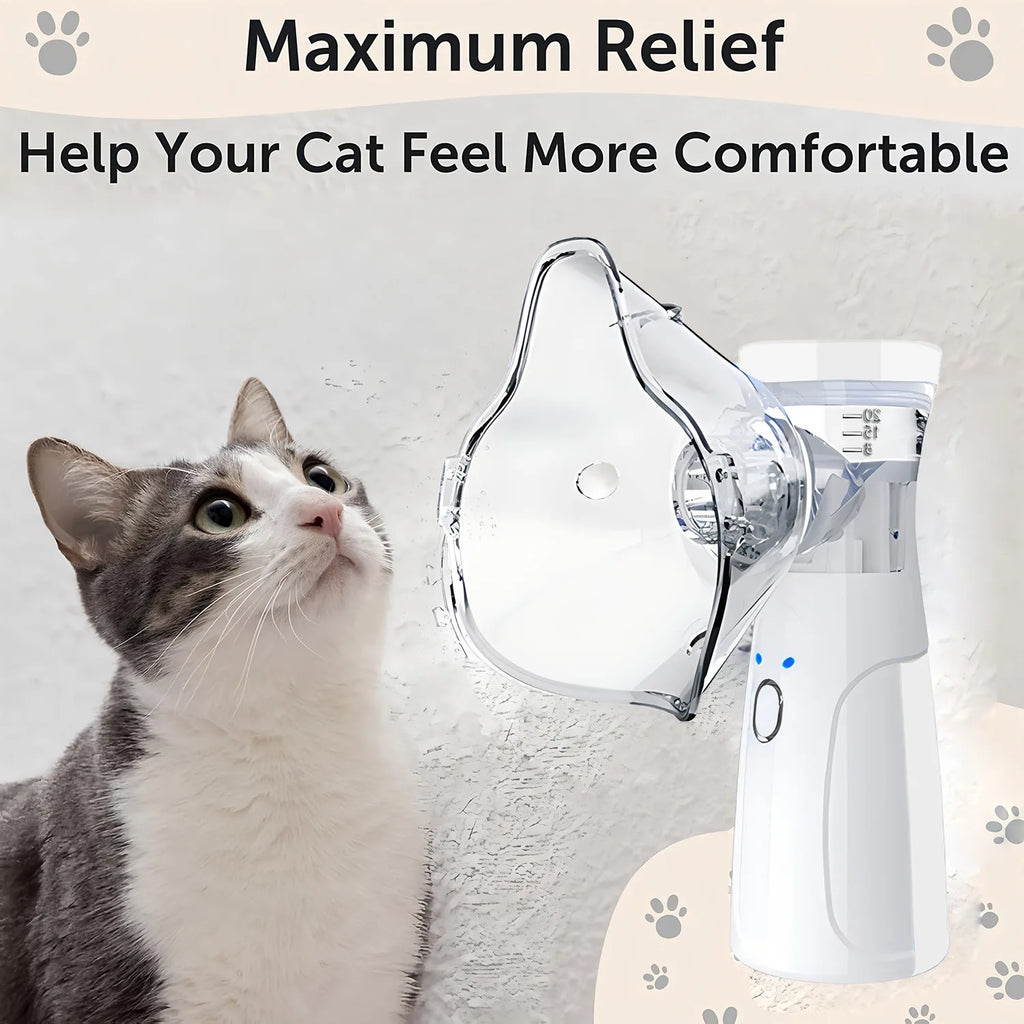 Mini Portable Pet Nebulizer Inhaler for Cats Dogs Asthma Relief