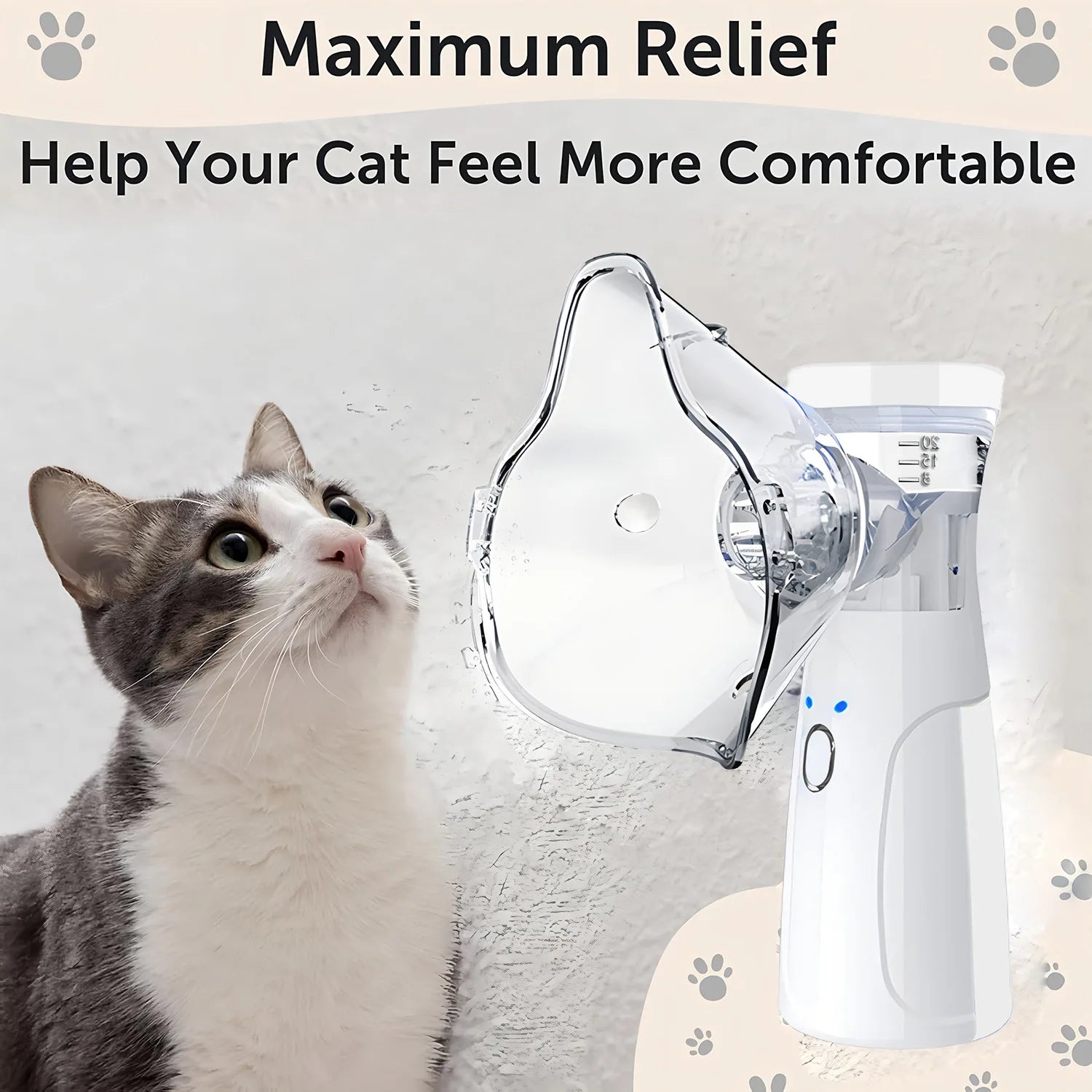 Mini Portable Pet Nebulizer Inhaler for Cats Dogs Asthma Relief