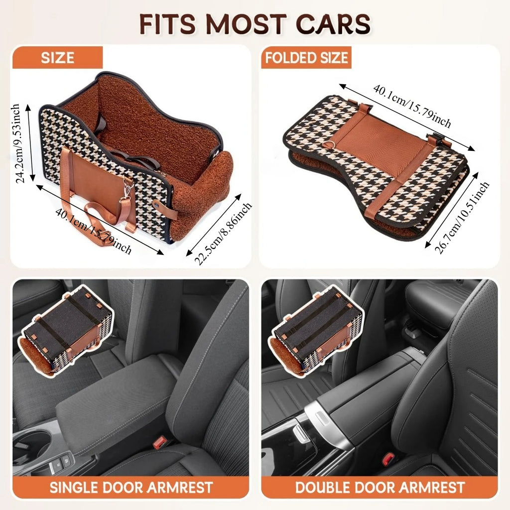 Portable Armrest Pet Car Seat Cushion for Small Dogs