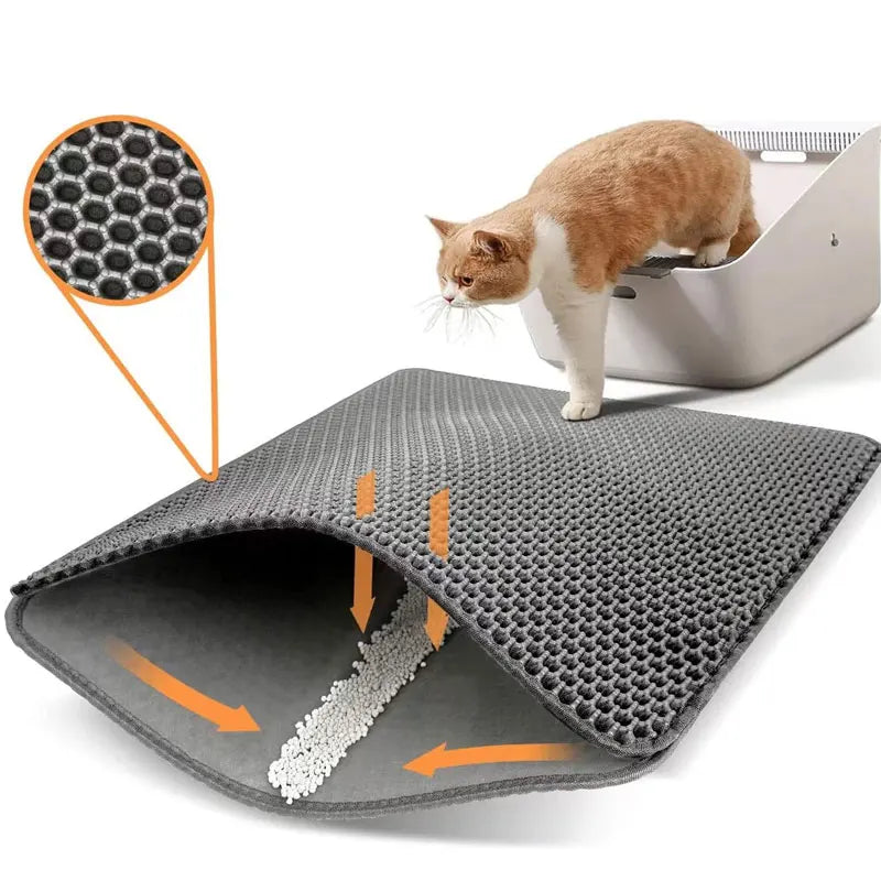 Cat Litter Mat Waterproof Double Layer Trapping Box Pad