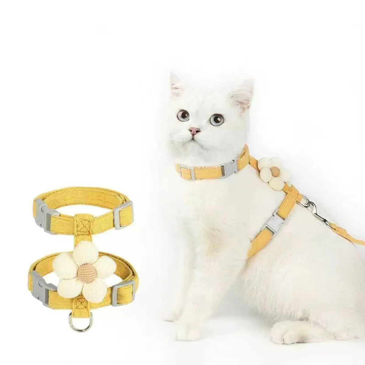 Cat Harness Leash Set Escape Proof Adjustable Vest Kitten