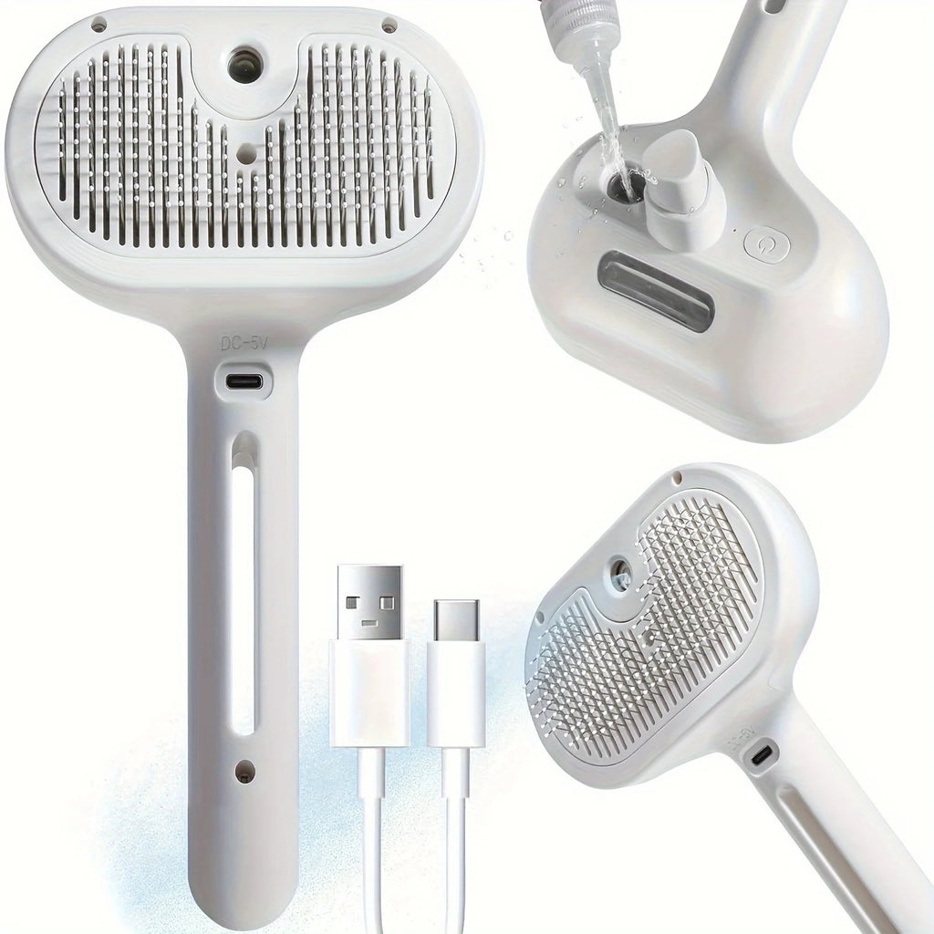 Hydrating Mist Pet Grooming Comb Hair Remover Brush Dogs Cats