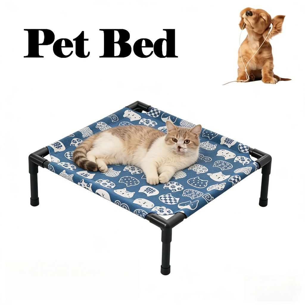 Elevated Cooling Mesh Dog Cot Outdoor Portable Tear Resistant Bed