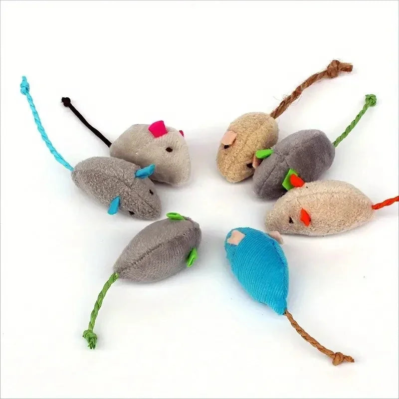 Interactive Plush Rat Linen Toy for Cats | PawJoyKwT