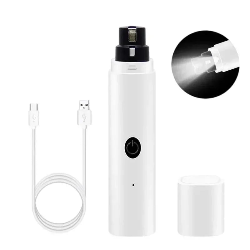 Electric Cat Nail Clippers Dog Nail Grinder USB Rechargeable LED Light Quiet